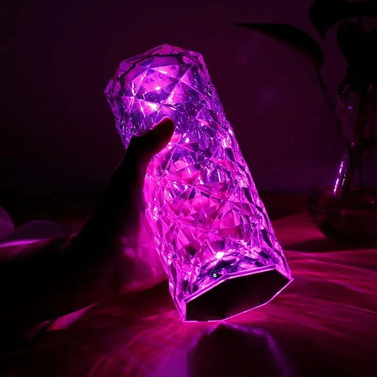 Ricaricabile a 16 colori RGB Rosa LED Night Color Clabor Crystal Touch Table Lampada per l'arredamento natalizio per il comodino camera da letto