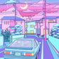 80S Neon City Street Vaporwave Canvas Póster de la calle coreana Anime Pintura decorativa Arte de pared estampados para la habitación Kawaii Decoración de la habitación