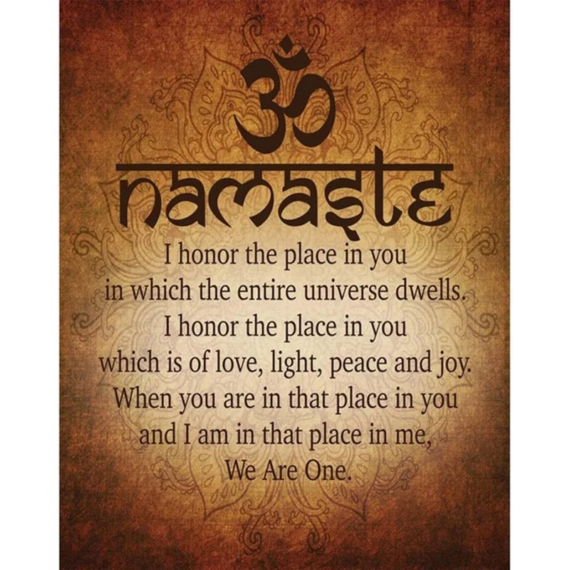 Namaste Buddhist Inspirational Motivational Spiritual Yoga Quote Prints and Posters Canvas Painting Wall Art Pictures Home Decor