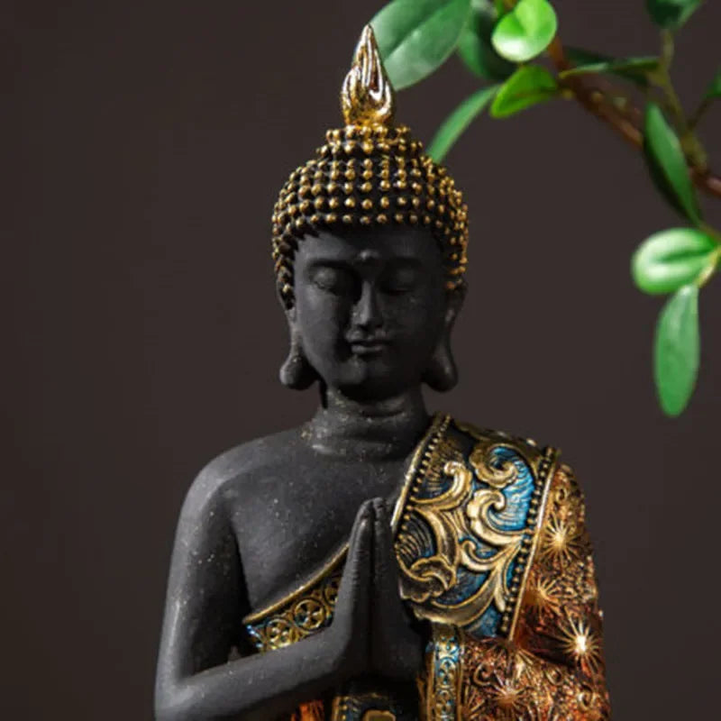 Nova estátua de Buda 2022 10 ~ 40cm Tailândia Buda Escultura Resina Verde Mão feita a mão do budismo Hindu Meditação Decoração da casa