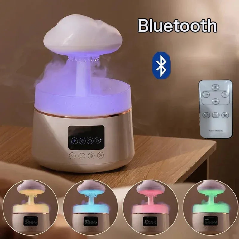 Nuvola di pioggia aria umidificatore diffusori di olio essenziale per casa da 300 ml diffusore night luce con telecomando Bluetooth