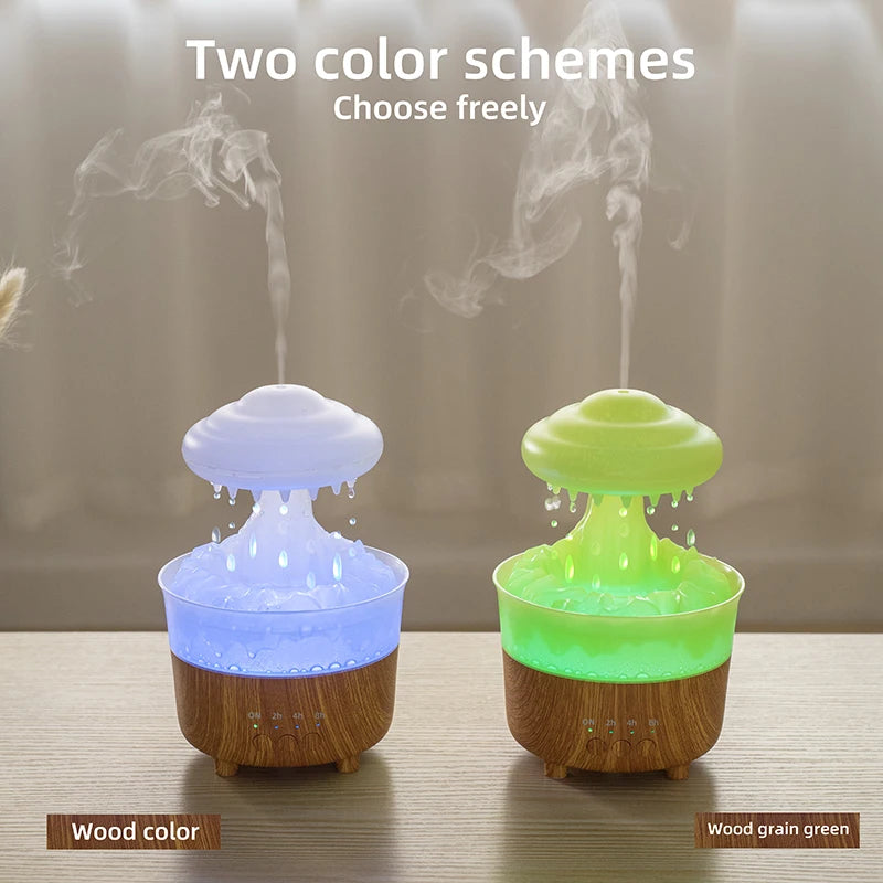 2023 Air Aroma Diffuser Raining Cloud Oils Essential USB Water Drops Humidifier 7 Color Night Light For Home Bedroom Gifts Mute