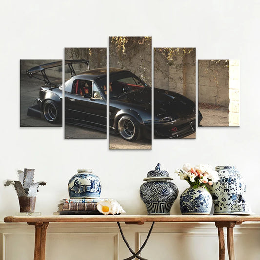 Mazda MX-5 Wide Body Jdm alte modifizierte Sportwagen Keine gerahmte Leinwand 5pcs Wandkunst Poster Bilder Home Decors Gemälde Dekoration Dekoration