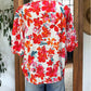 Blouse à manches courtes brodées florales florales florales