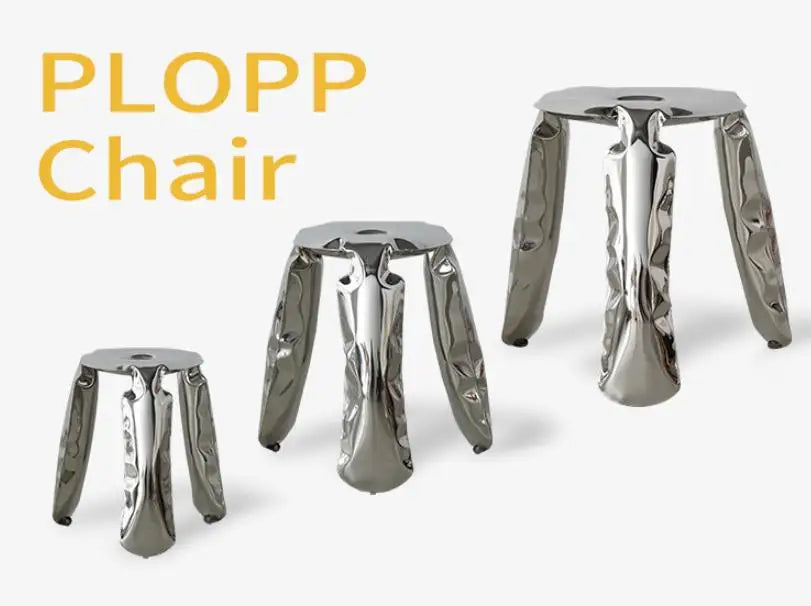 Nordic Modern Classic Stainless Steel Low Stool Plopp Chair Creative Minimalist Footstool