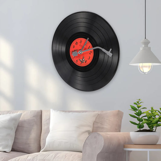 Office Clock Vinyl Record Wall comodo rotolo di roccia delicata soggiorno in plastica