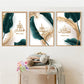 Caligrafia araba islamica Allahu Akbar Gold Green Leaf Poster Arte Wall Art dipinta Immagini Stampa DECI