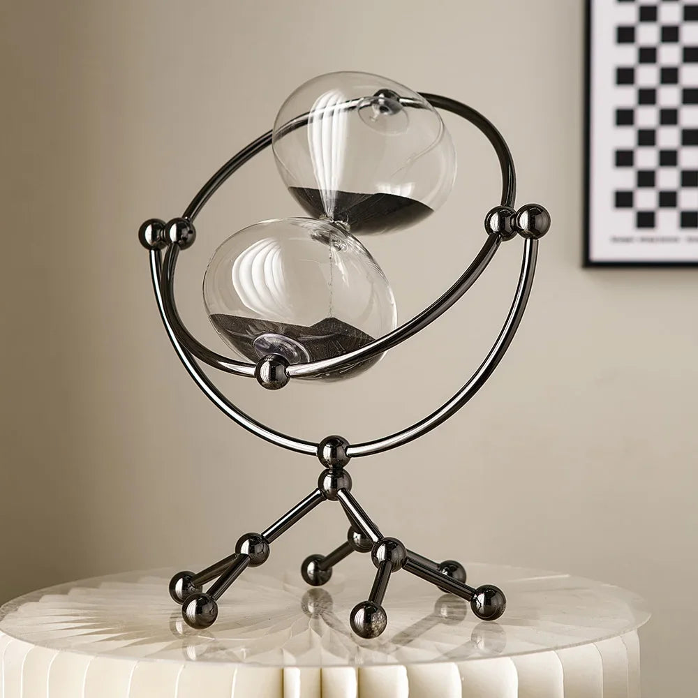 Creative Metal Backet Hourglass Luxury Interior Decoração Ornamentos