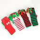 Christmas Green Red Stocking Striped Over The Knee Bowknot Long Socks Chirstmas Gift Elf Santa Socks