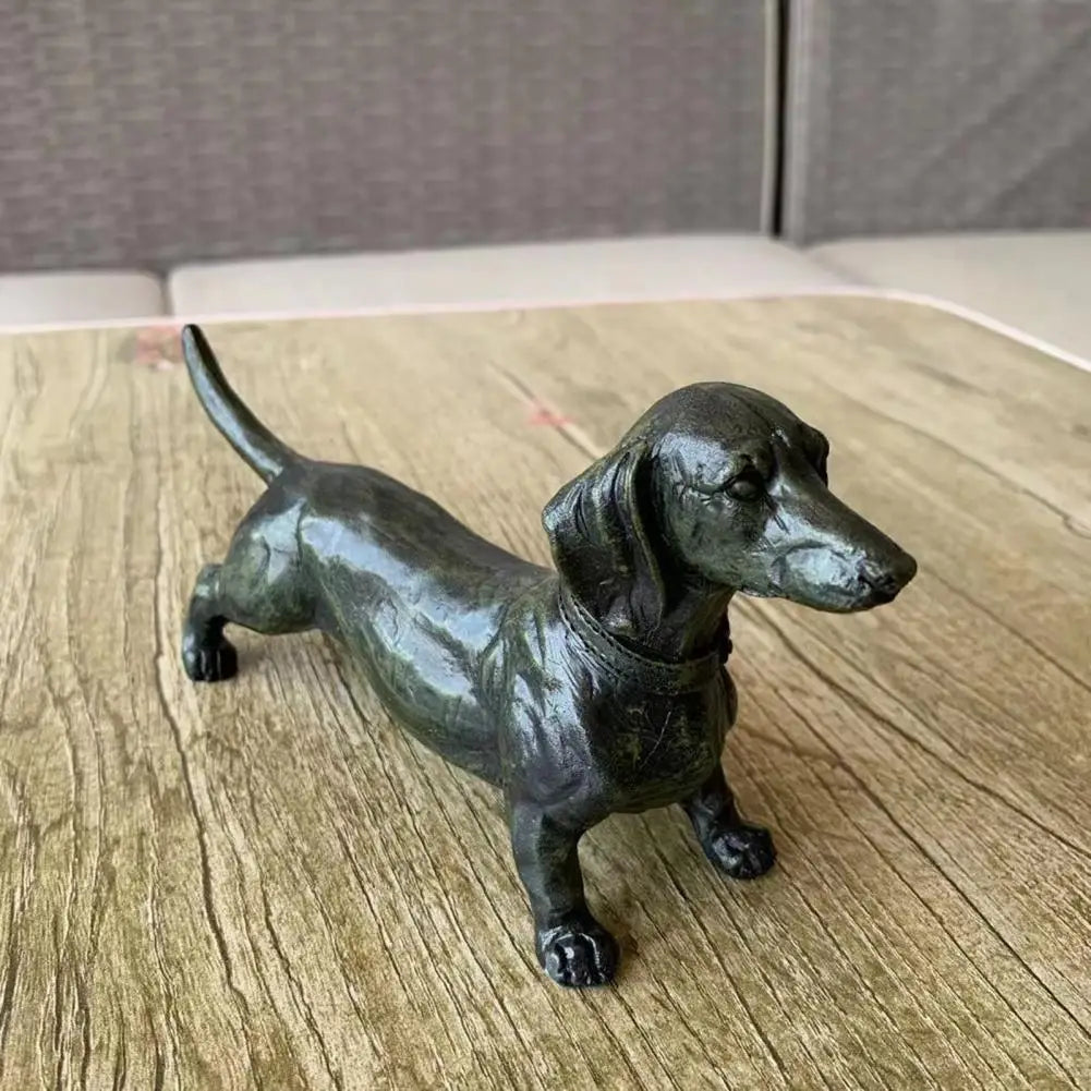 resina dachshund estatueta sem fadelless colecionável artesanato longa escultura de cães de cães jardim de jardim de decoração de jardim estatuetas