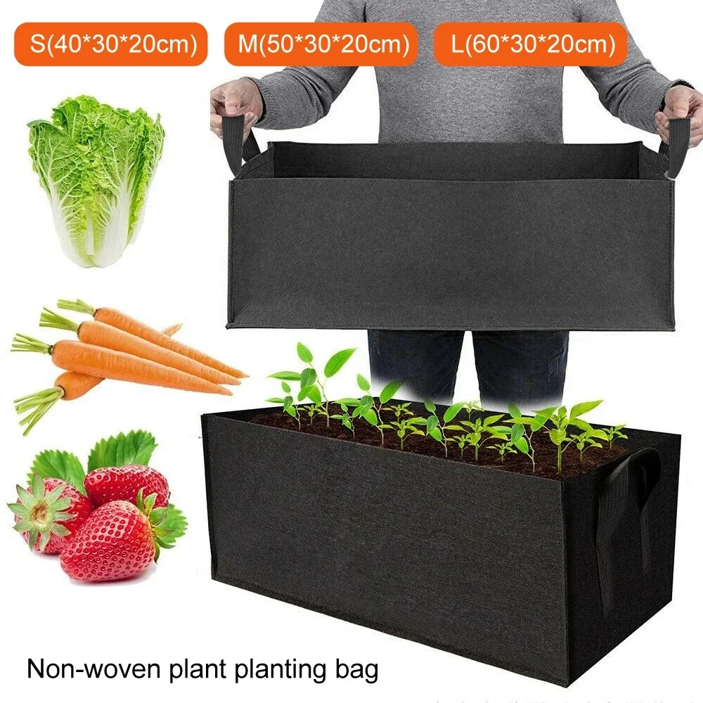 1/2/3pcs Bolsa de cultivo de planta rectángica con manijas, olla de guardería de tela al aire libre para flores, vegetales y plantación de jardín, bolsas de cultivo