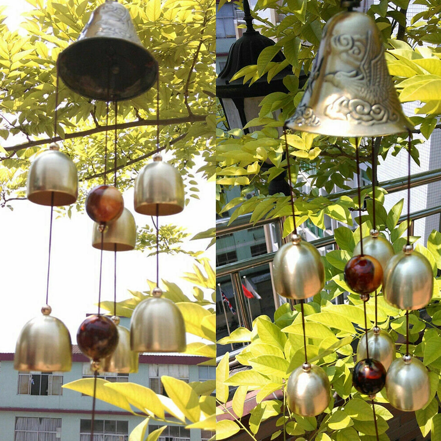 Metal Copper Wind Chime Chime Pingente Decoração de Decoração LELO DO BELH