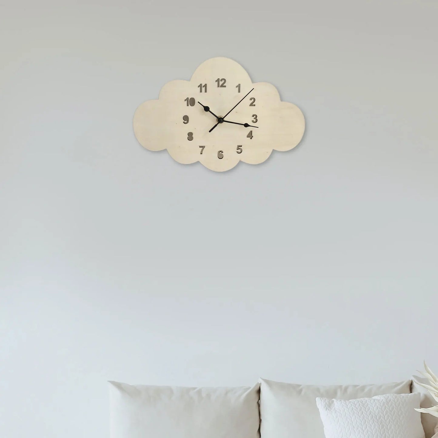 Relógio de parede nórdica Silent Clock Battery Operou Decorative for Kids Table Children Sala de estar Ornamentos de flores azuis criativo