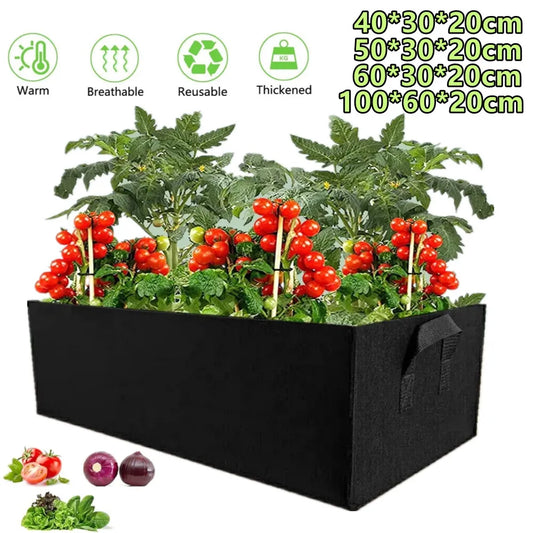 1/2/3pcs Rechteck Pflanze Wachsen Bag mit Griffen, Outdoor -Stoff -Kindergarten für Blumen, Gemüse und Gartenpflanzung, Anbau von Beuteln