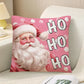 Pink Christmas Pillowcase Cartoon Santa Claus Bed Throw Pillow Cover Decorative Sofa Cushion Cover Christmas Decoration 45*45cm