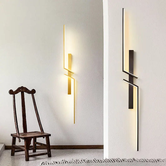 Nordic LED Wall Lights for Corridor Aisle Stairs Indoor Black Gold LED Wall Lamps Wall Sconce for Bedroom Bedside Interior Light