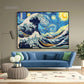 The Great Wave Off Kanagawa tela dipinto cartone animato Great Waves Art Poster Giappone Famoso pittura da parete Arte Arte Decor home