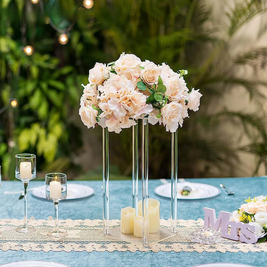 Clear Square Acrylic Artificial Flower Stand Display Stand Dessert Table Wedding Centerpieces for Tables Birthday Party Decor