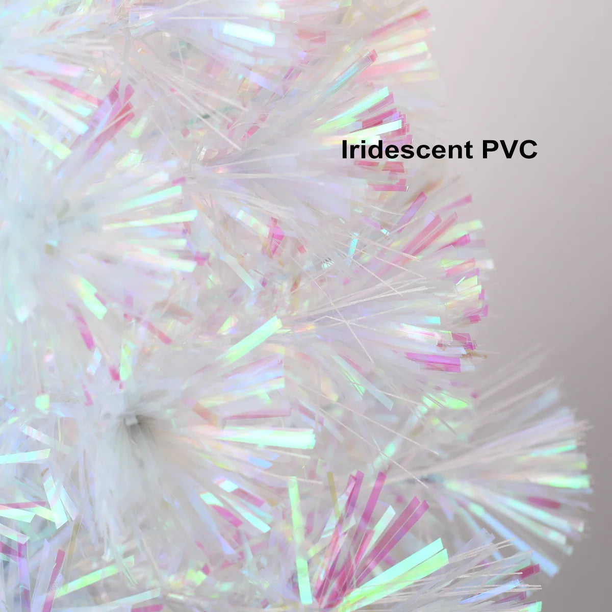 60cm Iridescent Mini  Fiber Optic Tabletop Artificial Christmas Tree with LED lights Silver Base Xmas Table Top Tree