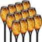 12LED Solar Flame Light Outdoor, impermeável 12Leds Toches Lâmpada de paisagem para pátio ao ar livre jardim, decorações de Halloween