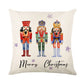 Cartoon Christmas Doll Pillowcases 45x45cm Linen Pillow Cover Santa Claus Snowman Dog Print Cushion Cover Home Sofa Decorations