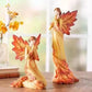 Autumn Maple Leaf Angel Wing Angel Figurines Standbeeld Desktop ornamenten Creative Resin Sculpture voor tuinhuiskantoor decoratie