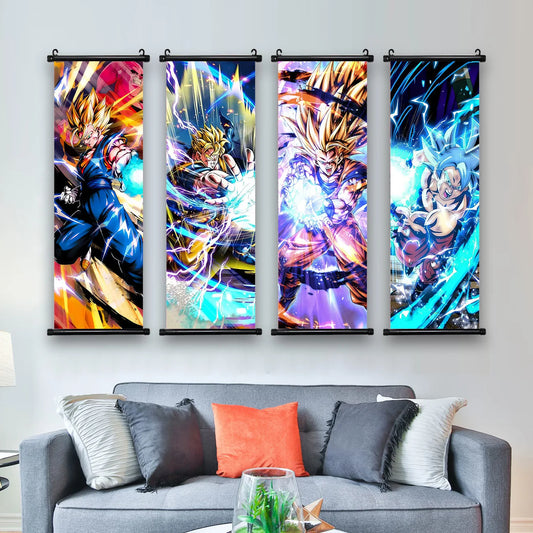 Printed Poster Anime Wall Dragon Ball Artwork Goku Pictures Bejīta Painting Canvas Super Saiyan Hanging Scrolls Home Room  Decor