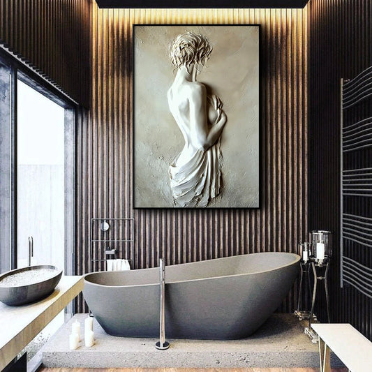 Arte de pared de alivio de arcilla 3D Resumen Mujer Pintura Impresión Elegante Fotos desnudas Desnudos Decoración del hogar Decoración del hogar Cuadros