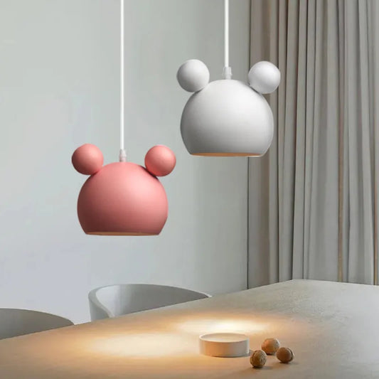 Luzes pendentes de Mickey colorido para o quarto de crianças, lâmpada LED LED pendurada quarto de luz moderna de luminária de luminária Luminária