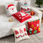 Christmas Pillow Cover Decorative Santa Claus Cartoon Printed Embroidered Pillow Cushion Cover Home Sofa Xmas Cushion Cover