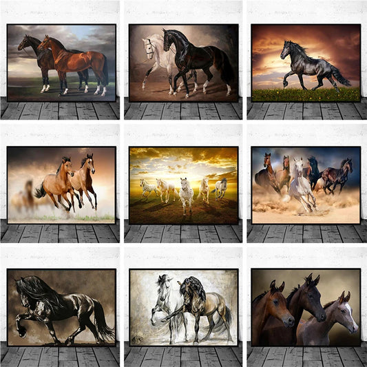 Animal Steed Canvas Painting Wall Art Posters en Prints Wild Horse Running Picture Cuadros Home Decoration Room Modern Decor