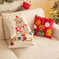 Decoration Cushion Cover Christmas Santa Snowflake Pillow Case Cotton Square Embroidery Pillow Cover 45x45cm