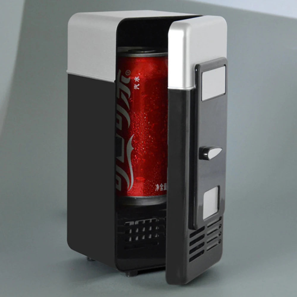 USB Refrigerator Fridge Portable Cooler Mini Beverage Drink Cans Cooler / Warmer for Car Laptop PC Computer Black Red Color 2022