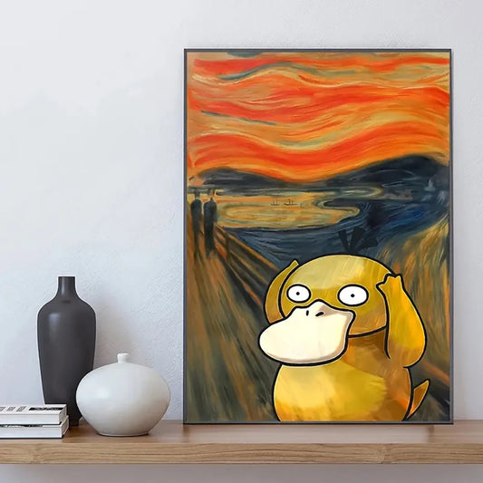 Póster de Potdemiel Pikachu Magby Canvas Arte de pared impresa Pintura decorativa de anime japonesa para niños Decoración de la pared de la habitación para el amigo