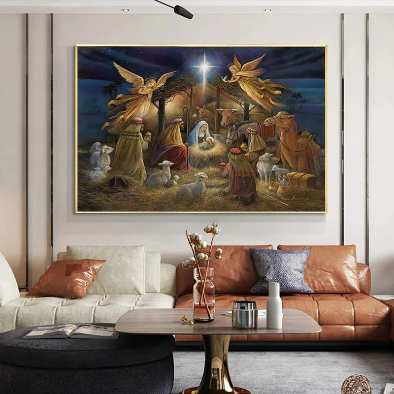 Nascita di Gesù Cristo Wall Art Canvas Dipingere Natività Scene Decorazioni natalizie Modern Painting Oil Painting Decor muro Cuadros