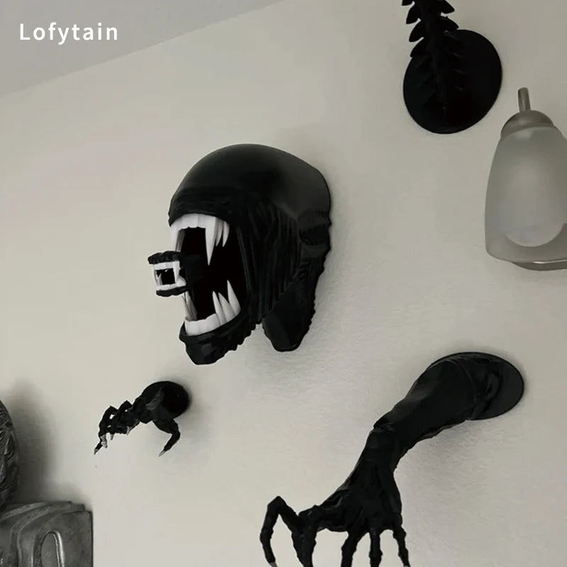 Lofytain Alien Xenomoph Wall Art Sculpture Statue Horreur Alien Predator Sci-Fi Monster Beasts Decoration Halloween Gifts Accessoires