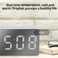 1Pc White LED Mirror Table Clock Snooze Display Time Night Light Desktop USB Alarm Clock Home Decor