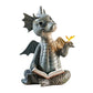 1pc Nouveau mignon petit dragon dinosaure méditation lecture livre sculpture sigle jardin décoration de maison décoration résine décoration extérieure