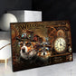 Nuevo steampunk 3d metal arte de arte steampunk de bienvenida signo dog gato animal lienzo de la sala de estar del fondo del hogar decoración del hogar