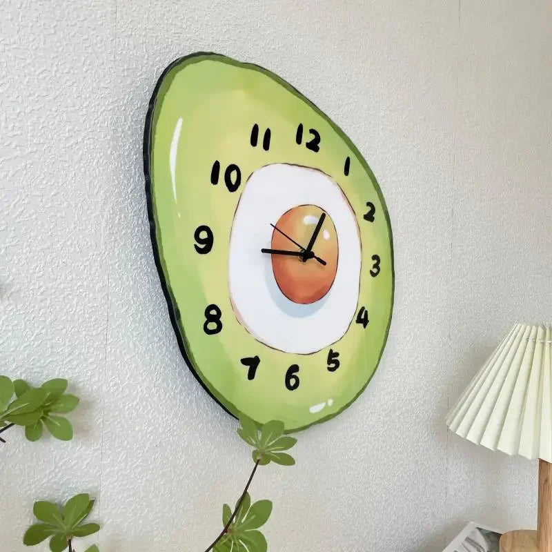 Kreative Cartoon Frucht Avocado Wand Hängende Uhr Wand Hängende Wohnzimmer Schlafzimmer süße stumme dekorative Wanduhr