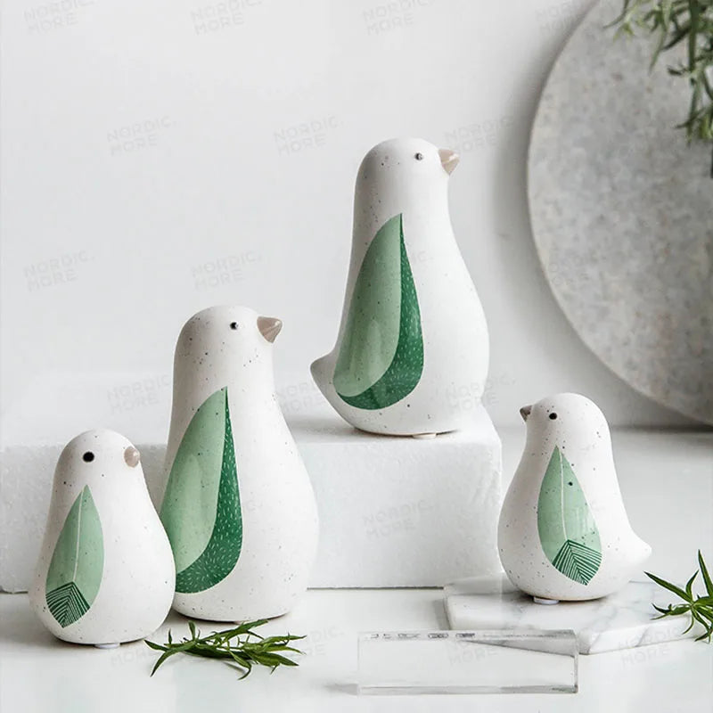 Süße kleine frische Tiere Keramik Wohnkultur Ornamente Wohnzimmer Dekoration Vögel Dekorative Figuren liebenswerte Schreibtisch Miniaturen