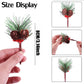 10/20Pcs Christmas Pinecones Pine Needles Branches with Artificial Red Berry Stems for Xmas Tree Garland DIY Crafts Gifts Decor