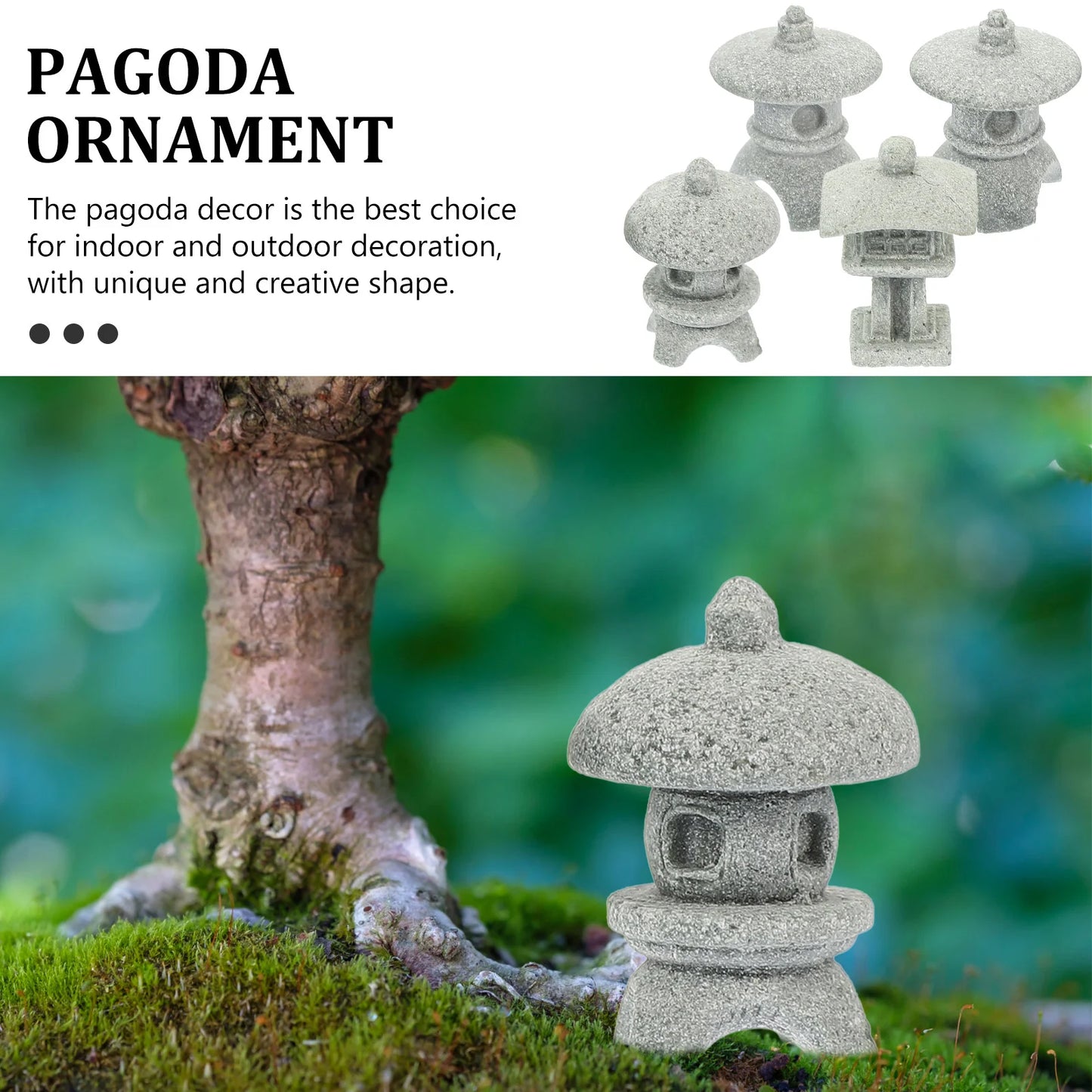 4 PCS Zen Garden Decor Mini Ornaments Statue Jardinería Mesa de arena arenisca de arenisca