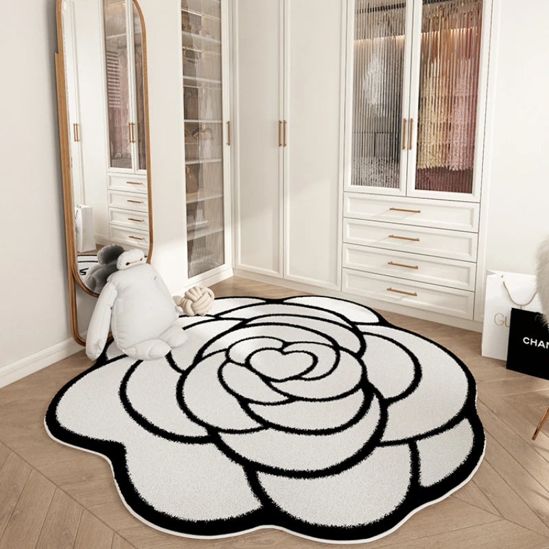 Decoração simples da sala de estar em forma de tapete leve de luxo de luxo tapete irregular de piso