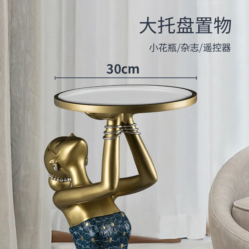 Nordic Round Coffee Tables Tea Salon Low Luxury Modern Coffee Tables Sofa Side Gold Resin Stolik Kawowy Home Furniture WK50CJ