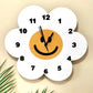 Fleurée blanche Forme Smiley Corloges murales numériques Corloge muette pour les enfants Modern Design Living Room Bedroom DIY Creative Home Decoration