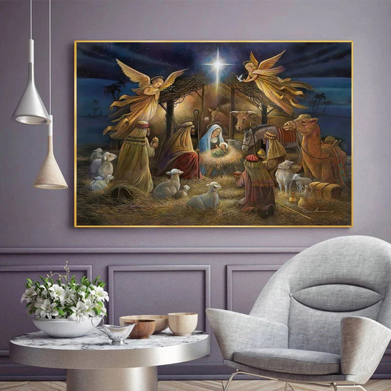 Nascita di Gesù Cristo Wall Art Canvas Dipingere Natività Scene Decorazioni natalizie Modern Painting Oil Painting Decor muro Cuadros