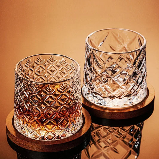 Vaso de whisky de vaso con copas de whisky de cristal de la base de vino giratorio de vaso brandy de copa de vidrio para bares para bar en casa