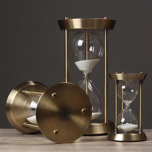 1-30 Minutes European Retro Metal Hourglass Timekeeper Timer Living Room Office Desk Decoration Ornament Alarm Sandglass Gifts