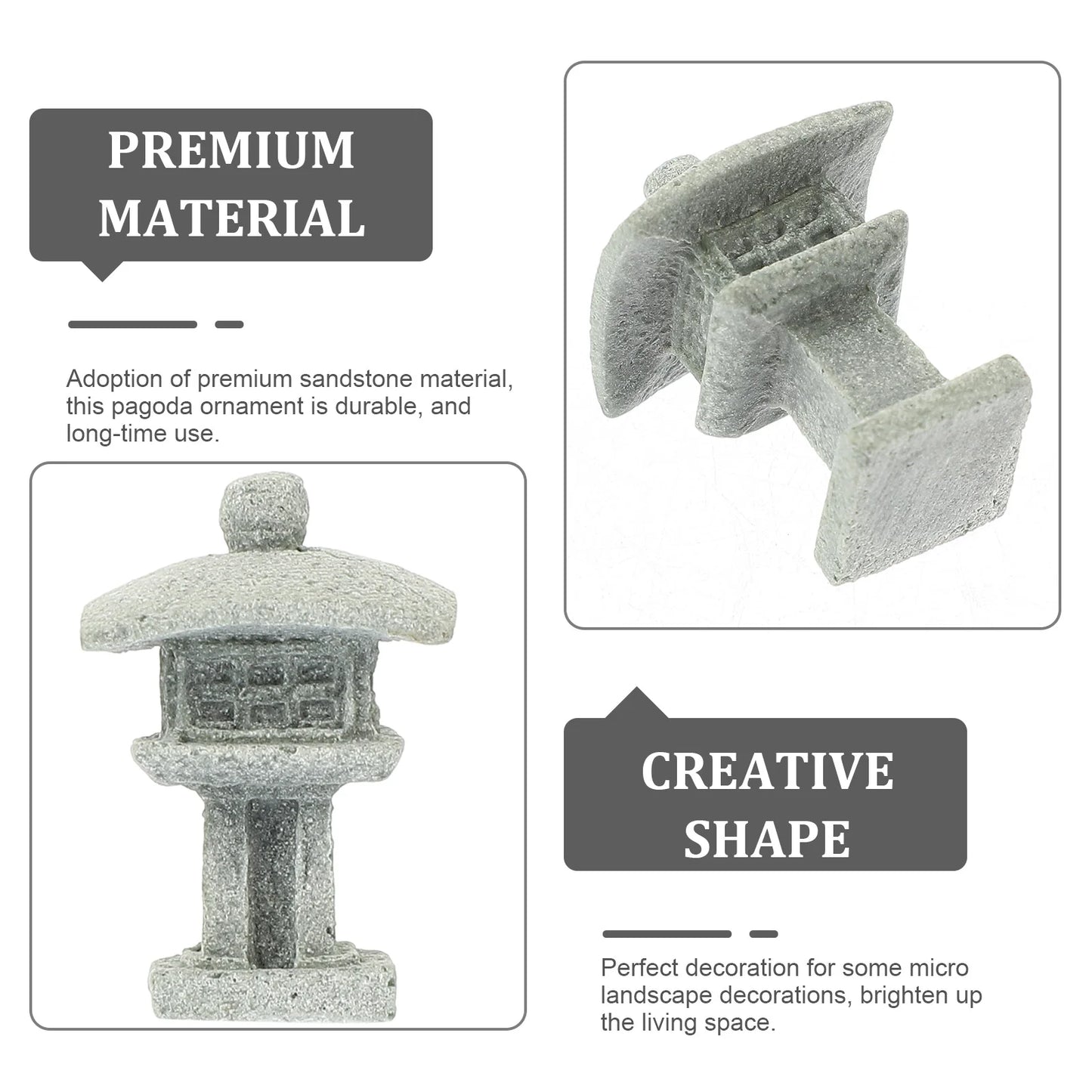 4 PCS Zen Garden Decor Mini Ornaments Statue Jardinería Mesa de arena arenisca de arenisca